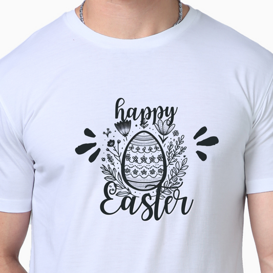 Easter Joy with Our "Happy Easter" T-Shirt Featuring Easter Egg Design`!
