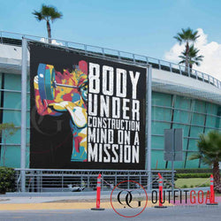 About Body Under Construction, Mind on a Mission T-Shirt: Your Path to Fitness and Success.