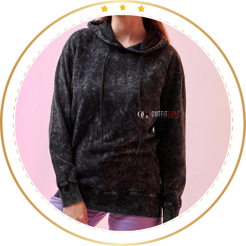 Women Acid Wash Hooded Sweatshirt