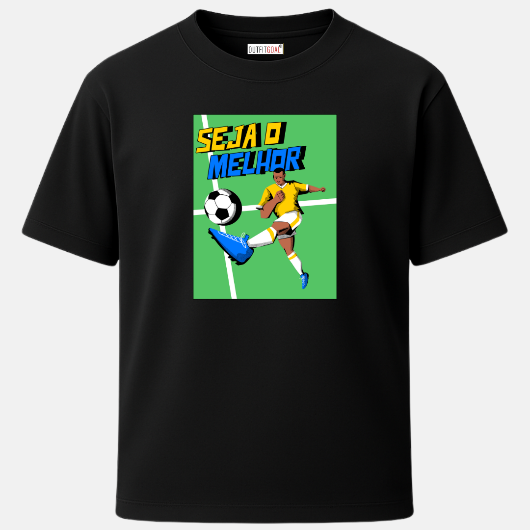 OUTFITGOAL Portuguese for “Be the Best” Drop Tee | Bold Football Statement Shirt | Super Combed Cotton | Bio-Washed Finish | 180 GSM | Unisex Fit Football Lifestyle Apparel | Athletic Fit Tee