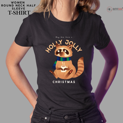 Christmas T-Shirt - Racoon's Jolly Christmas 🦝🎄 | Enhance Your Style, Enhance Your Christmas🎄| Get into the holiday spirit with our adorable "Racoon's Jolly Christmas" T-shirt. 🎁