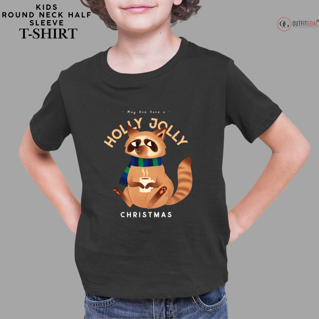 Christmas T-Shirt - Racoon's Jolly Christmas 🦝🎄 | Enhance Your Style, Enhance Your Christmas🎄| Get into the holiday spirit with our adorable 