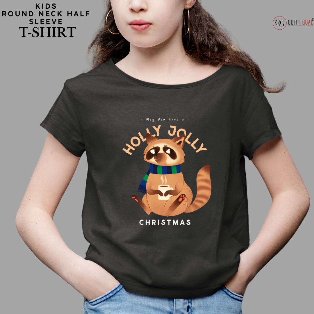 Christmas T-Shirt - Racoon's Jolly Christmas 🦝🎄 | Enhance Your Style, Enhance Your Christmas🎄| Get into the holiday spirit with our adorable 