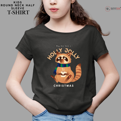 Christmas T-Shirt - Racoon's Jolly Christmas 🦝🎄 | Enhance Your Style, Enhance Your Christmas🎄| Get into the holiday spirit with our adorable "Racoon's Jolly Christmas" T-shirt. 🎁