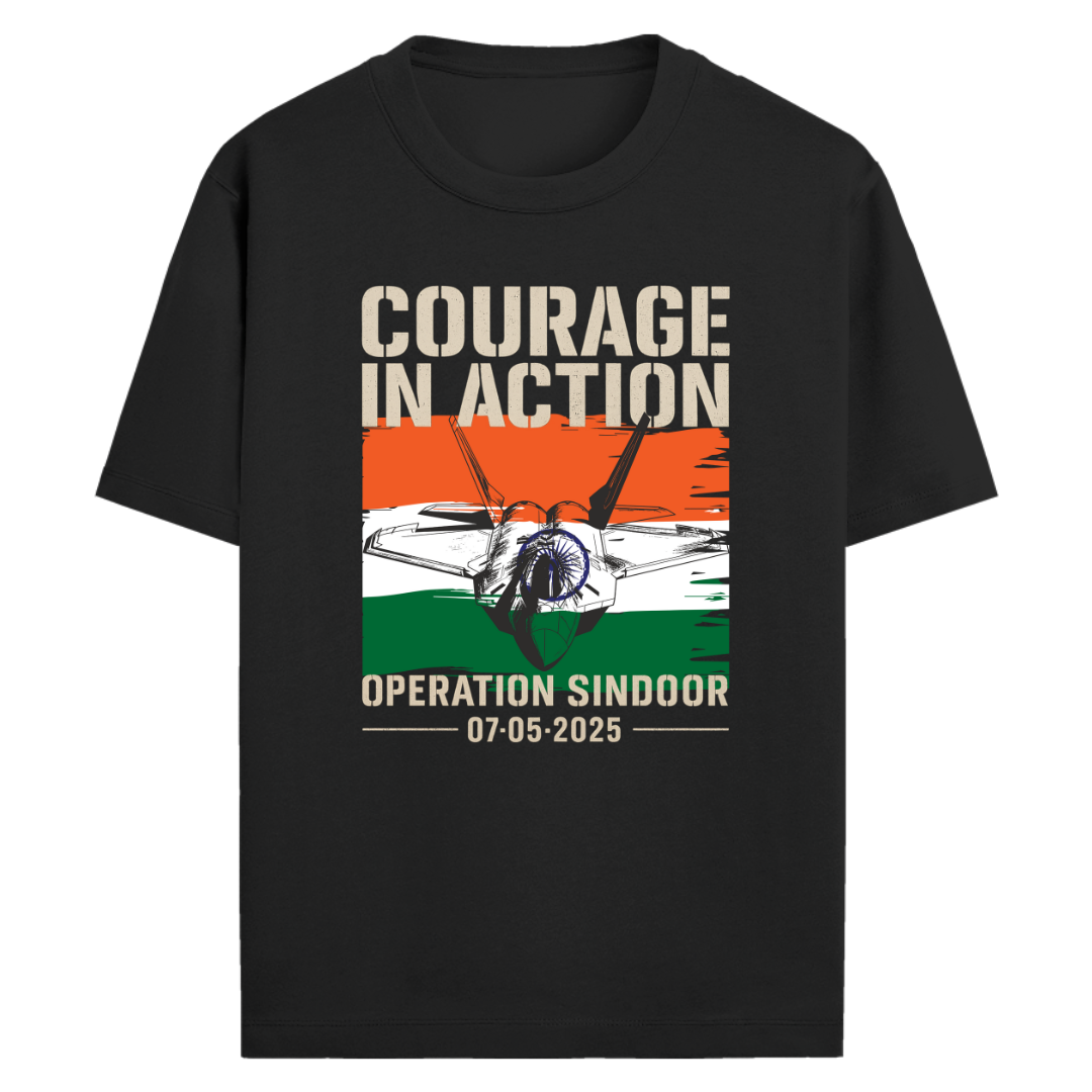 OUTFITGOAL OPERATION SINDOOR “COURAGE IN ACTION” Graphic Tribute T-Shirt | 100% Super Combed Cotton | 180 GSM Durable Everyday Unisex Tee