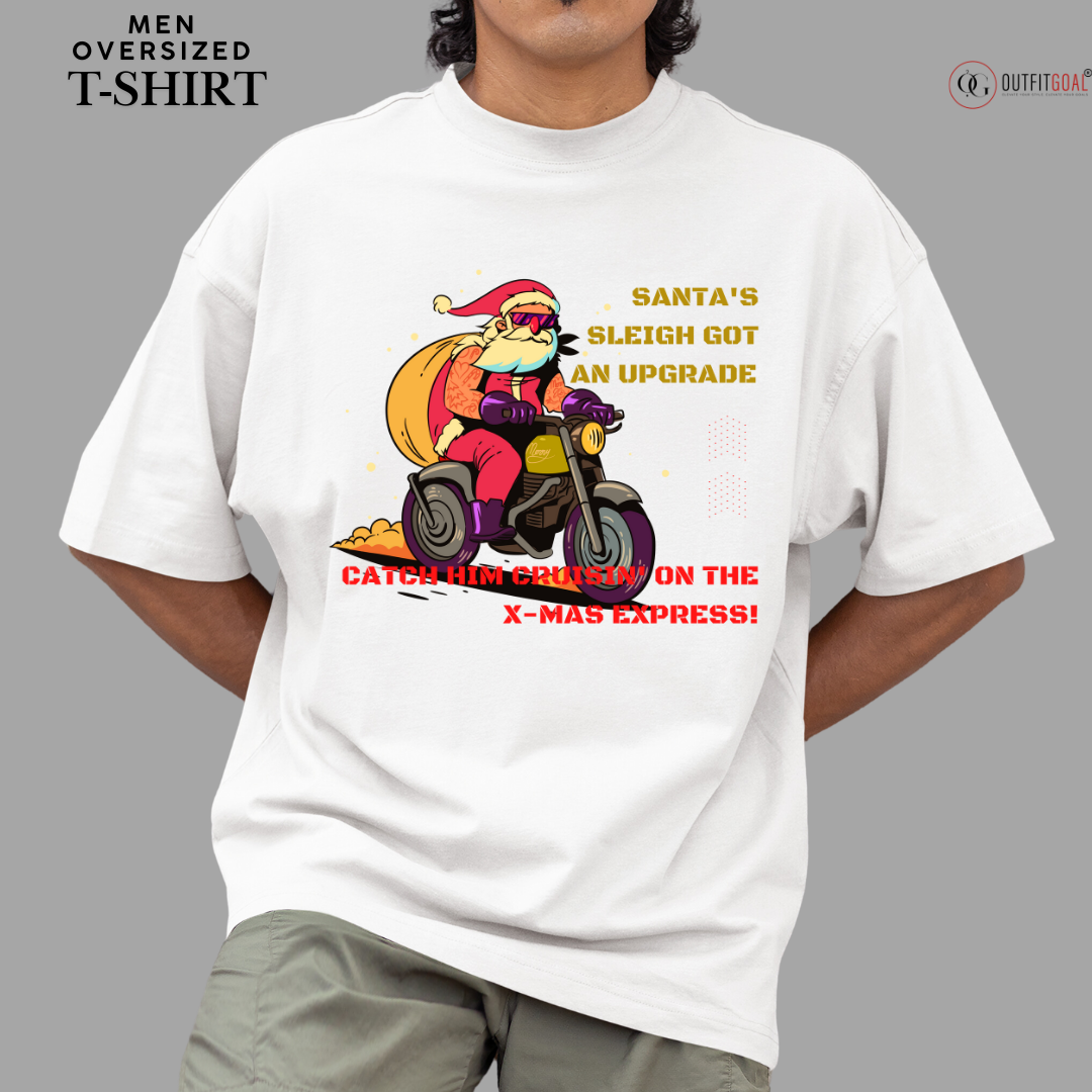 Christmas T-Shirt - Santa's Speedy Delivery 🎅🚲 | Enhance Your Style, Enhance Your Christmas🎄| Get ready for a high-speed holiday delivery with our 