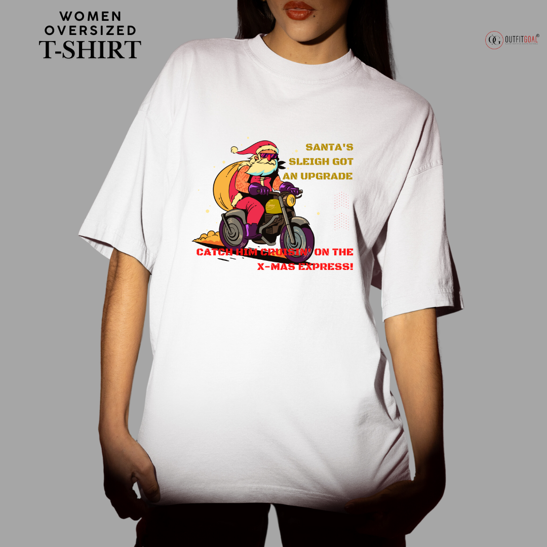 Christmas T-Shirt - Santa's Speedy Delivery 🎅🚲 | Enhance Your Style, Enhance Your Christmas🎄| Get ready for a high-speed holiday delivery with our 