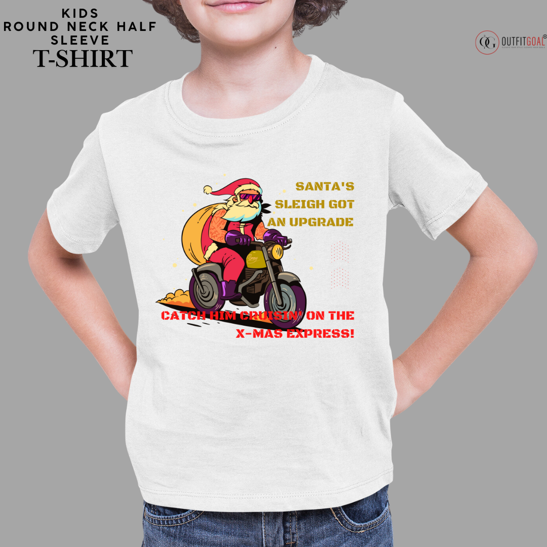 Christmas T-Shirt - Santa's Speedy Delivery 🎅🚲 | Enhance Your Style, Enhance Your Christmas🎄| Get ready for a high-speed holiday delivery with our 