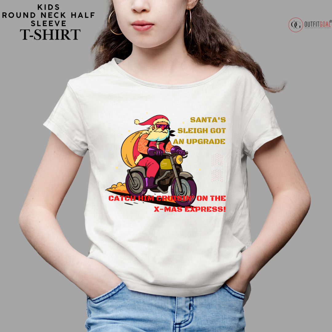 Christmas T-Shirt - Santa's Speedy Delivery 🎅🚲 | Enhance Your Style, Enhance Your Christmas🎄| Get ready for a high-speed holiday delivery with our 