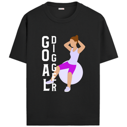 OUTFITGOAL “Goal Digger” Motivational Gym T-Shirt | Bold Workout Tee | 100% Super Combed Cotton | Bio-Washed Finish | Unisex Fit | Fitness Lifestyle Shirt | Inspirational Gym Apparel | 180 GSM Tee