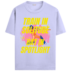 OUTFITGOAL “Train in Solitude Bat in Spotlight” Cricket Drop Tee | Bold Cricket Statement Shirt | 100% Super Combed Cotton | Bio-Washed Finish | Unisex Fit | 180 GSM Cricket Lifestyle Apparel | Athletic Fit Tee