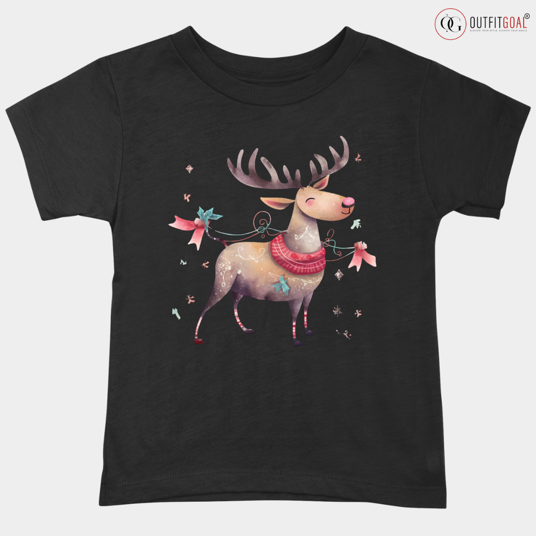 Christmas T-Shirt -Festive Reindeer 🦌🎄 | Spread some holiday cheer with our adorable "Festive Reindeer" T-shirt.🎁