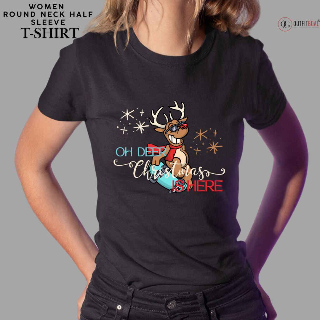 Christmas T-Shirt - Deer Skate Christmas 🦌🛹 | Enhance Your Style, Enhance Your Christmas🎄| Get Ready for a Skate-tacular Christmas with Our Deer Skate Christmas T-shirt!  🎁