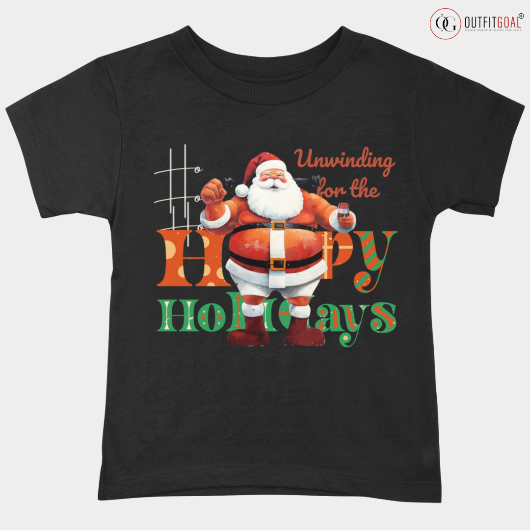 Christmas T-Shirt -Santa's Jolly Belly 🎅🎄 | Get into the holiday spirit with our humorous "Santa's Jolly Belly" T-shirt. 🎁