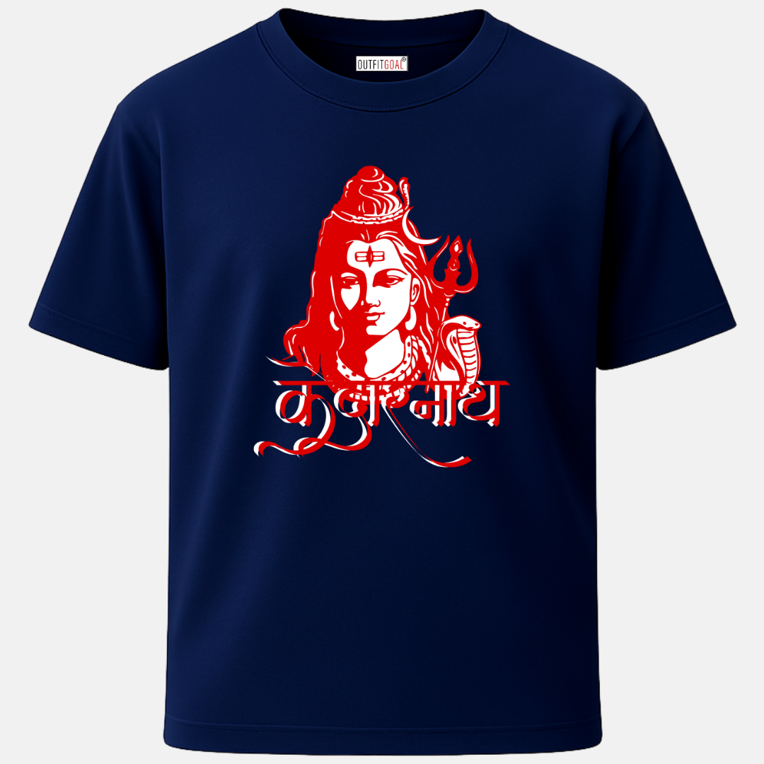 OUTFITGOAL “Kedarnath” Spiritual Travel Graphic T-Shirt | 100% Super Combed Cotton | 180 GSM | Bio-Washed for Long-Lasting Comfort and Softness