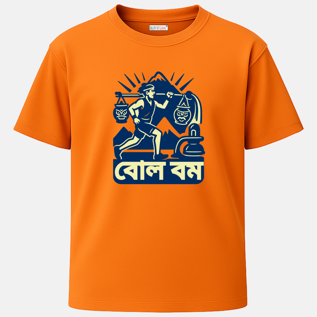 OUTFITGOAL “Bol Bam Devotion” Spiritual Graphic T-Shirt | 100% Super Combed Cotton | 180 GSM