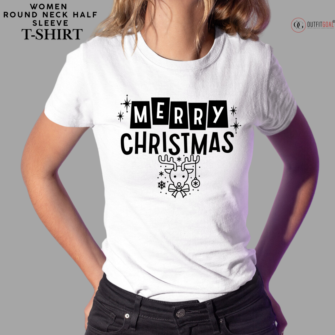 Christmas T-Shirt - Reindeer Christmas Cheer 🦌 | Enhance Your Style, Enhance Your Christmas🎄| Spread Holiday Cheer with Our Reindeer Christmas T-Shirt🎁