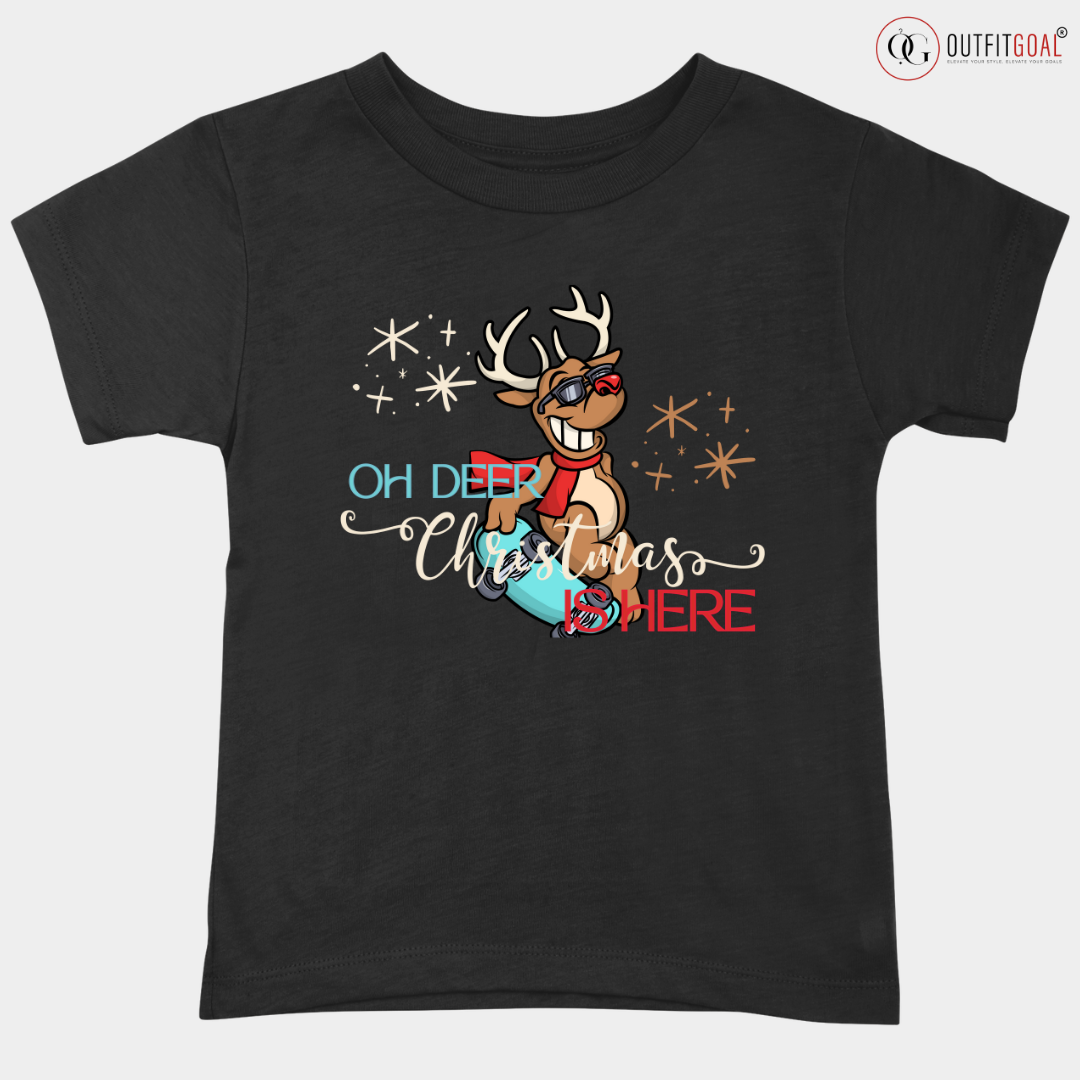 Christmas T-Shirt - Deer Skate Christmas 🦌🛹 | Enhance Your Style, Enhance Your Christmas🎄| Get Ready for a Skate-tacular Christmas with Our Deer Skate Christmas T-shirt!  🎁