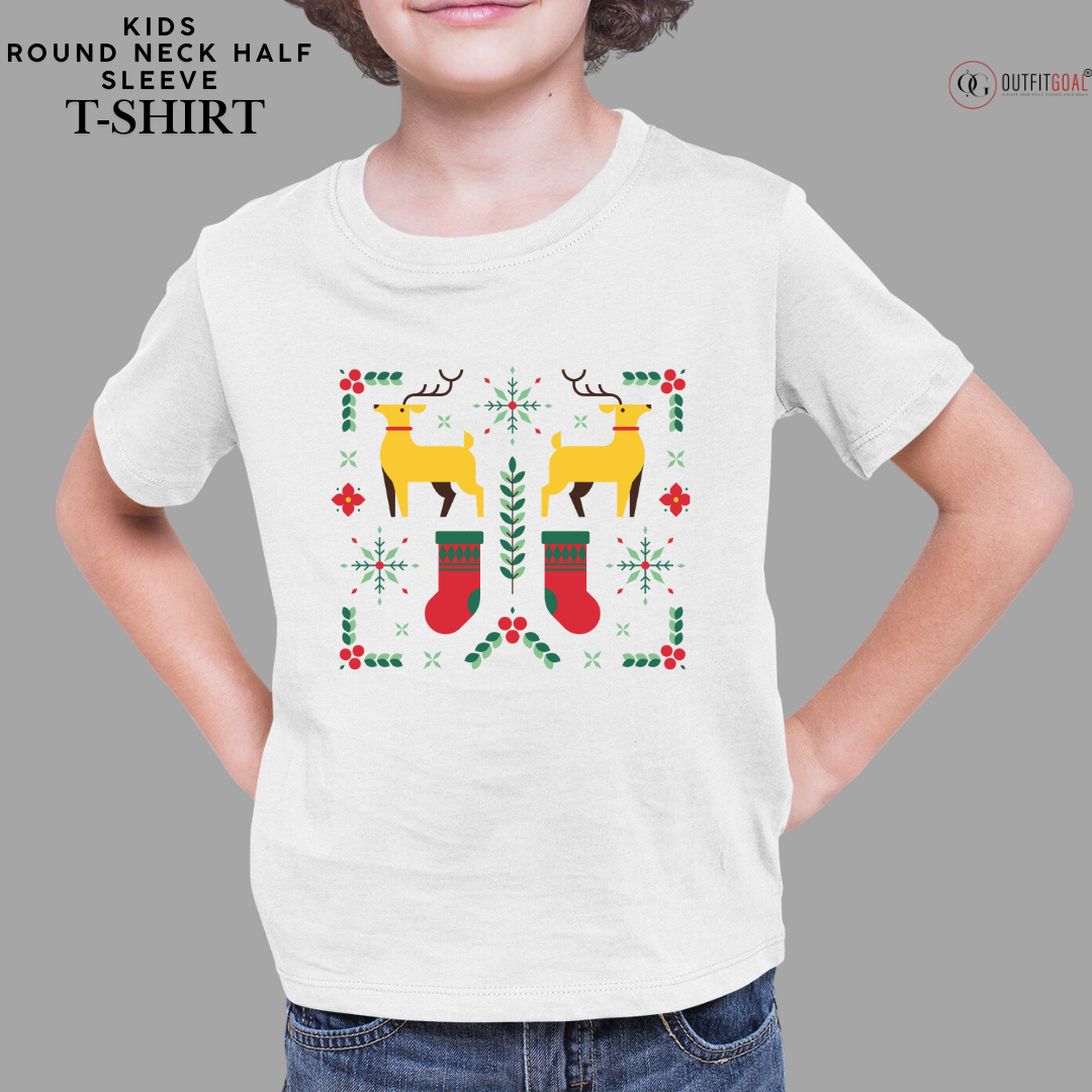 Christmas T-Shirt - Reindeer Socks Christmas 🧦🦌 | Enhance Your Style, Enhance Your Christmas🎄| Cozy Up This Christmas with Our Reindeer Socks T-Shirt 🧦