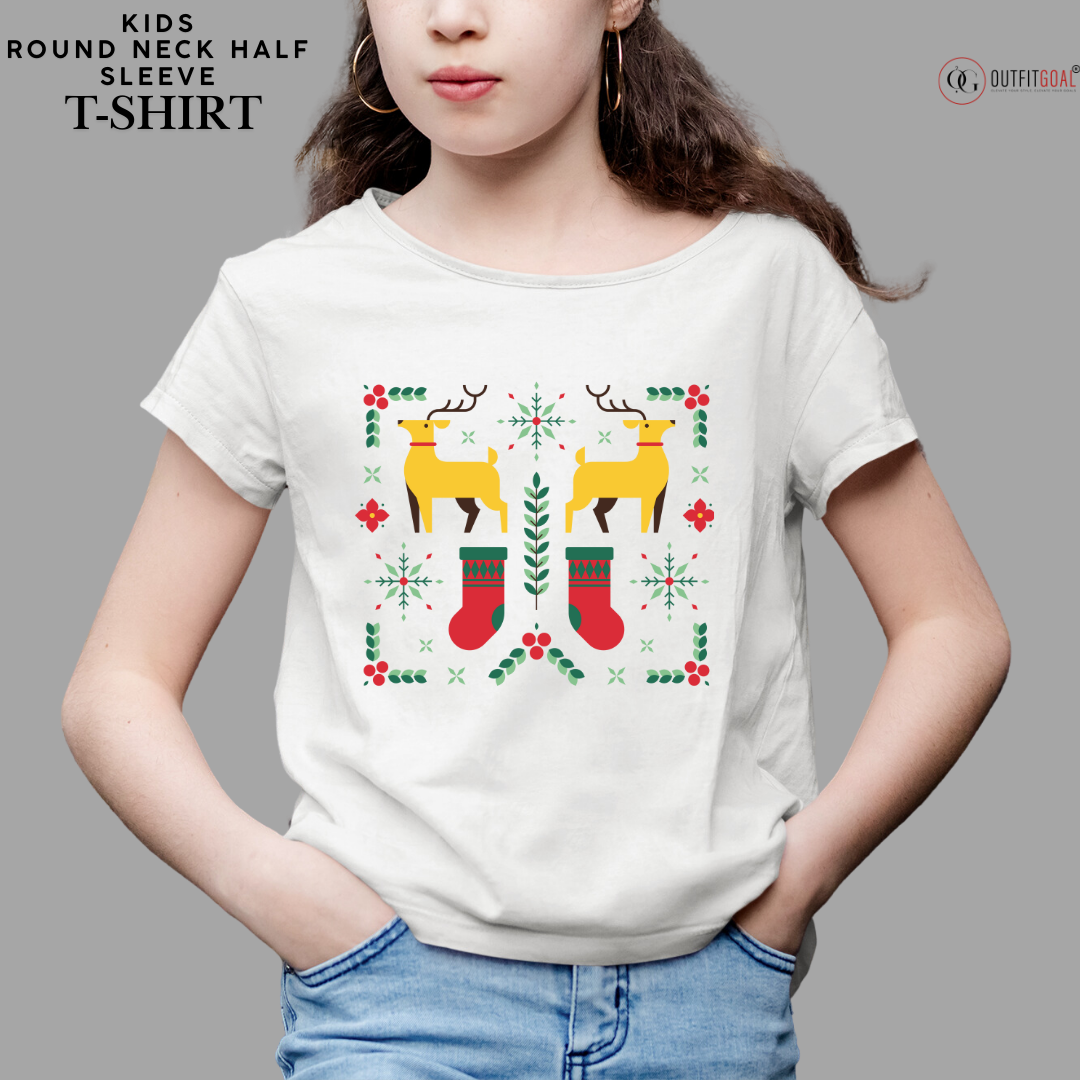 Christmas T-Shirt - Reindeer Socks Christmas 🧦🦌 | Enhance Your Style, Enhance Your Christmas🎄| Cozy Up This Christmas with Our Reindeer Socks T-Shirt 🧦