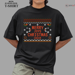 Christmas T-Shirt - Merry Joys, Christmas Cheer 🎄🎅 | Enhance Your Style, Enhance Your Christmas🎄| Spread Holiday Cheer with Our Merry Joys, Christmas Cheer T-shirt 🎁👕