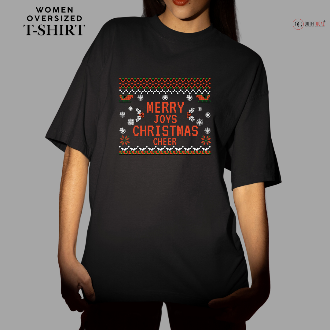 Christmas T-Shirt - Merry Joys, Christmas Cheer 🎄🎅 | Enhance Your Style, Enhance Your Christmas🎄| Spread Holiday Cheer with Our Merry Joys, Christmas Cheer T-shirt 🎁👕