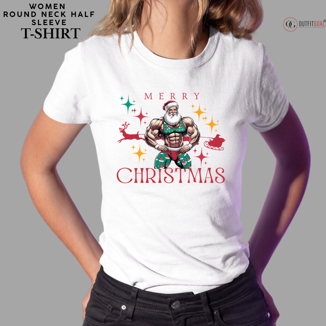 Christmas T-Shirt - Muscle Christmas 🏋️‍♂️ | Enhance Your Style, Enhance Your Christmas🎄| Get Buff for Christmas with Our Muscle Christmas T-shirt 💪