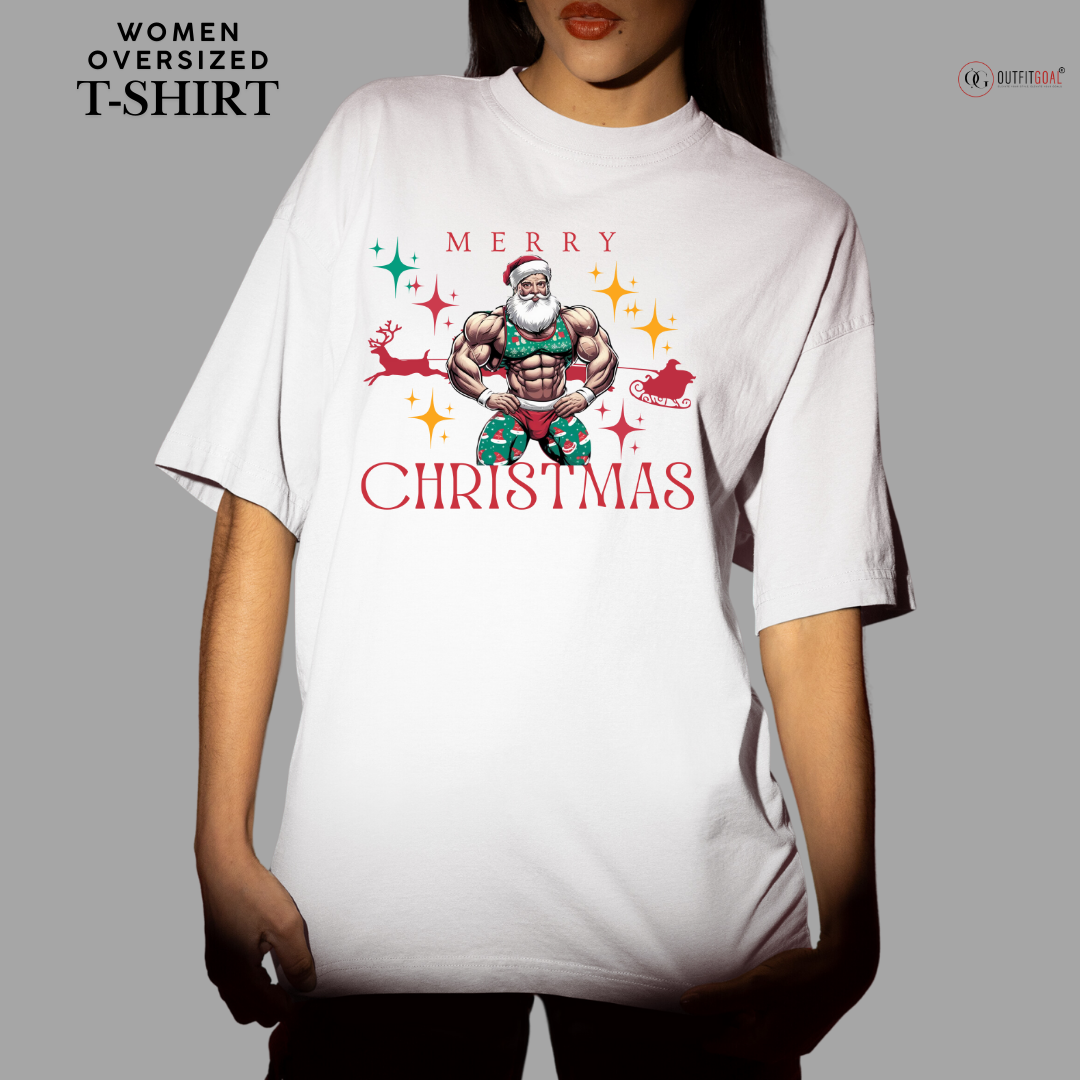 Christmas T-Shirt - Muscle Christmas 🏋️‍♂️ | Enhance Your Style, Enhance Your Christmas🎄| Get Buff for Christmas with Our Muscle Christmas T-shirt 💪