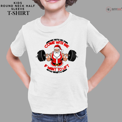 Christmas T-Shirt - Come with me if you want to lift🎅🏋️‍♂️ | Enhance Your Style, Enhance Your Christmas🎄| Santa's Secret Strength🎁