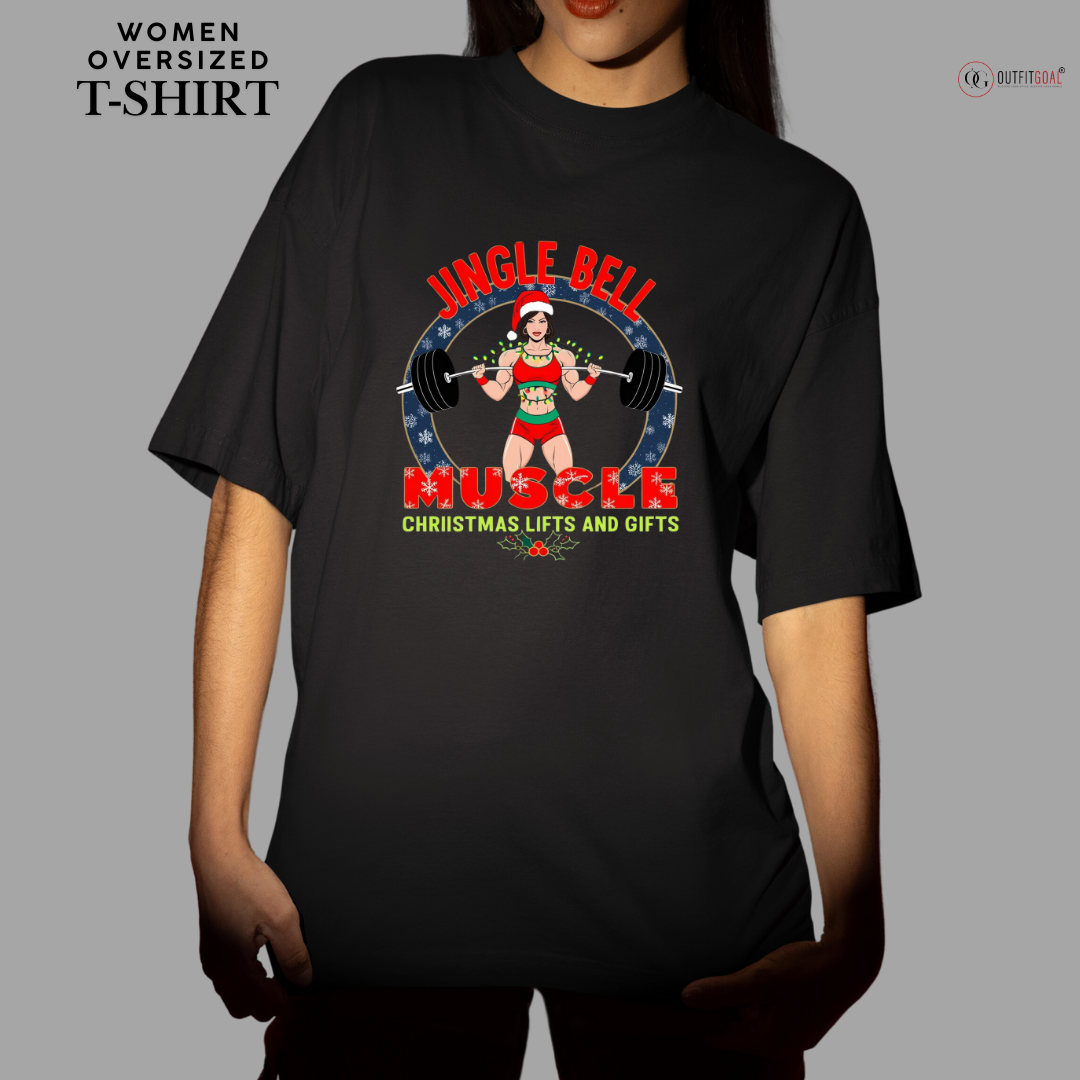 Christmas T-Shirt - Jingle Bell, Lefts and Gifts🏋️‍♀️ | Enhance Your Style, Enhance Your Christmas🎄| Spread holiday cheer by getting the Merry Liftmas Belle Tee T-Shirt now! 🎁👕