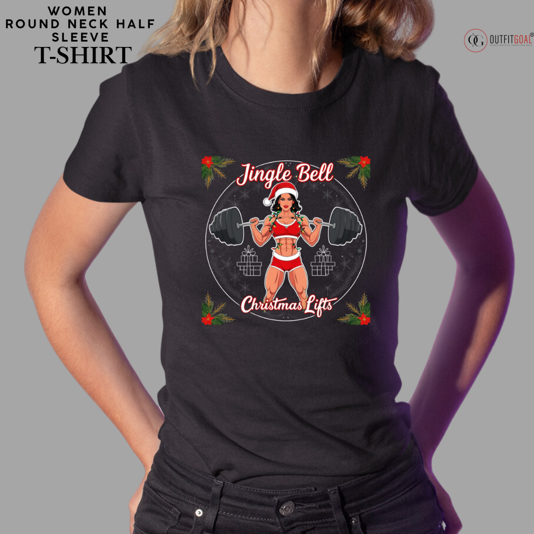 Christmas T-Shirt - Jingle Bell Christmas Lift🎅 | Enhance Your Style, Enhance Your Christmas🎄| Spread holiday cheer by getting the Jingle Bell Christmas Lift T-Shirt now! 🎁👕