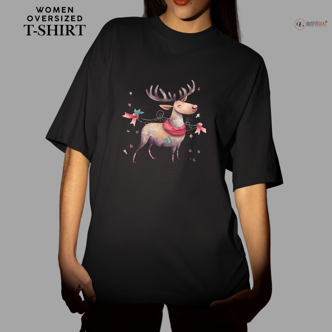 Christmas T-Shirt -Festive Reindeer 🦌🎄 | Spread some holiday cheer with our adorable 