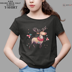 Christmas T-Shirt -Festive Reindeer 🦌🎄 | Spread some holiday cheer with our adorable "Festive Reindeer" T-shirt.🎁