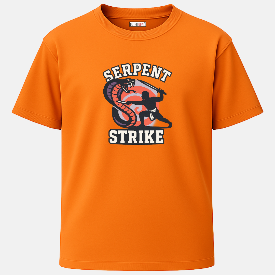 OUTFITGOAL “Serpent Strike” Kalaripayattu Warrior Graphic T-Shirt | 100% Super Combed Cotton | 180 GSM | Bio-Washed for Long-Lasting Comfort and Softness