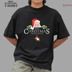 Christmas T-Shirt - Peeking Santa's Christmas Surprise 🎅🎄 | Enhance Your Style, Enhance Your Christmas🎄| Get ready for a jolly surprise with our "Peeking Santa's Christmas" T-shirt!🎁