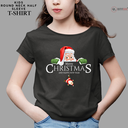 Christmas T-Shirt - Peeking Santa's Christmas Surprise 🎅🎄 | Enhance Your Style, Enhance Your Christmas🎄| Get ready for a jolly surprise with our "Peeking Santa's Christmas" T-shirt!🎁