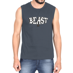 Make a bold statement with the OUTFITGOAL "BEAST" Typography Gym Vest  | Sweat-Free 4-Way Stretch Workout Tank Top | Lightweight Regular Fit Activewear