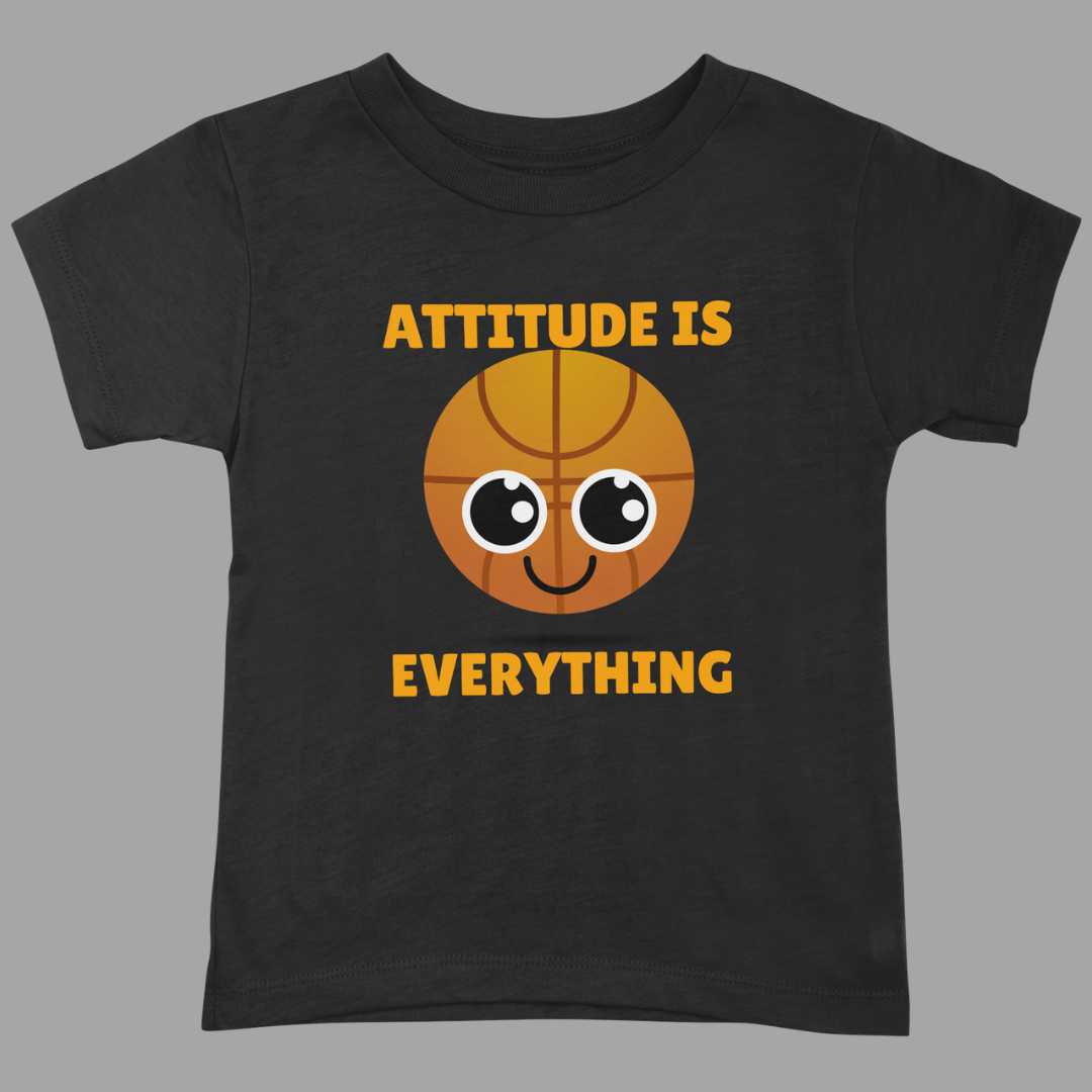 Basketball T-Shirt - "Attitude Is Everything" Design (Black) 🏀🖤