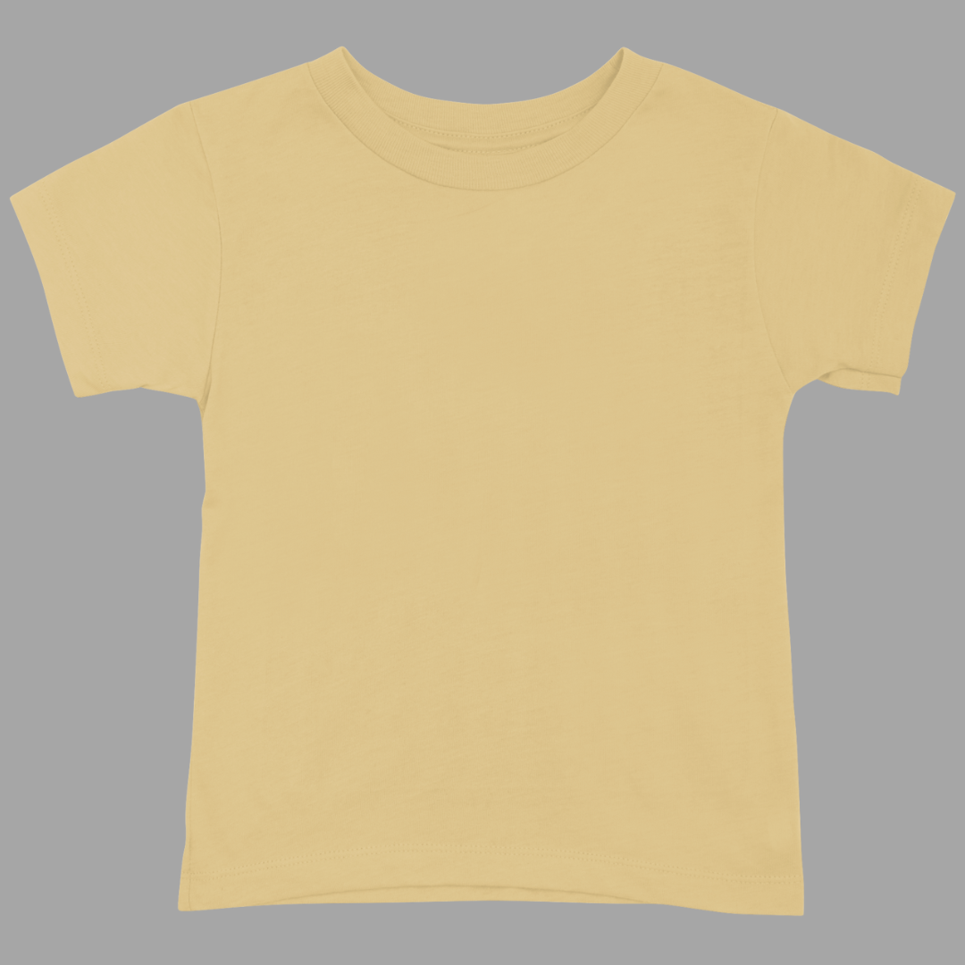 Kids Round Neck Half Sleeve Classic T-Shirt Beige