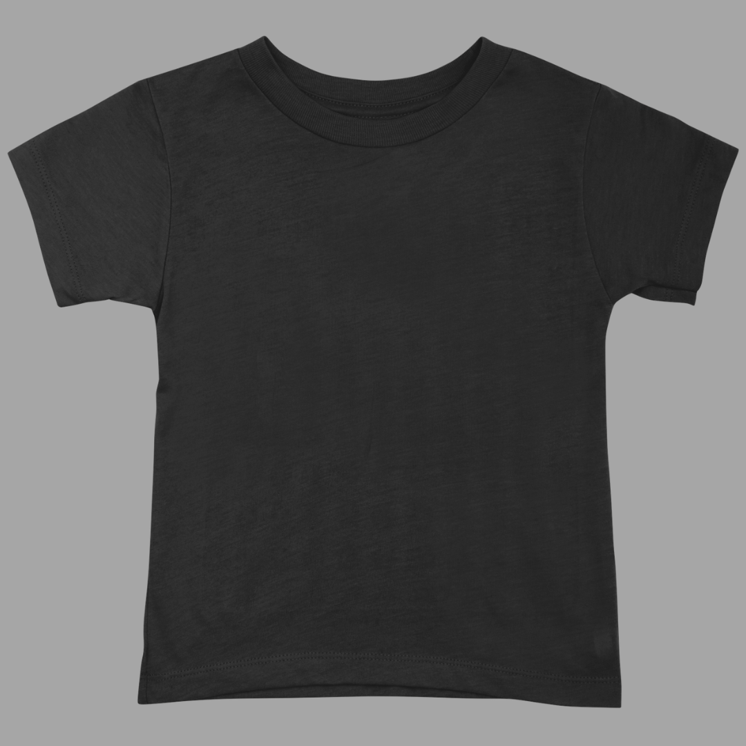 Kids Round Neck Half Sleeve Classic T-Shirt Black