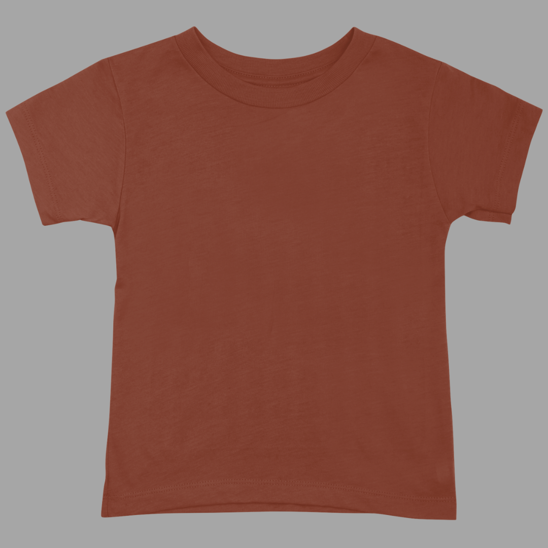 Kids Round Neck Half Sleeve Classic T-Shirt Brick Red