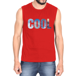 Make a bold statement with the OUTFITGOAL "COOL" Typography Gym Vest  | Sweat-Free 4-Way Stretch Workout Tank Top | Lightweight Regular Fit Activewear