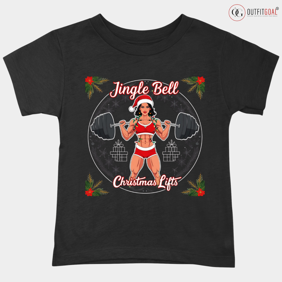 Christmas T-Shirt - Jingle Bell Christmas Lift🎅 | Enhance Your Style, Enhance Your Christmas🎄| Spread holiday cheer by getting the Jingle Bell Christmas Lift T-Shirt now! 🎁👕