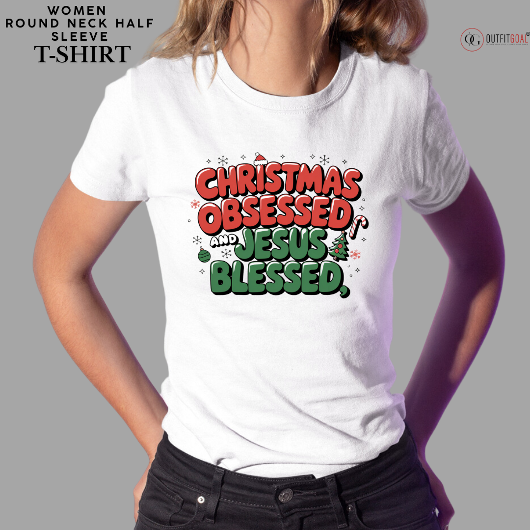 Christmas T-Shirt - Christ-Obsessed Christmas ✝️ | Enhance Your Style, Enhance Your Christmas🎄| Spread love & joy of Christmas! ✝️🎄🎁