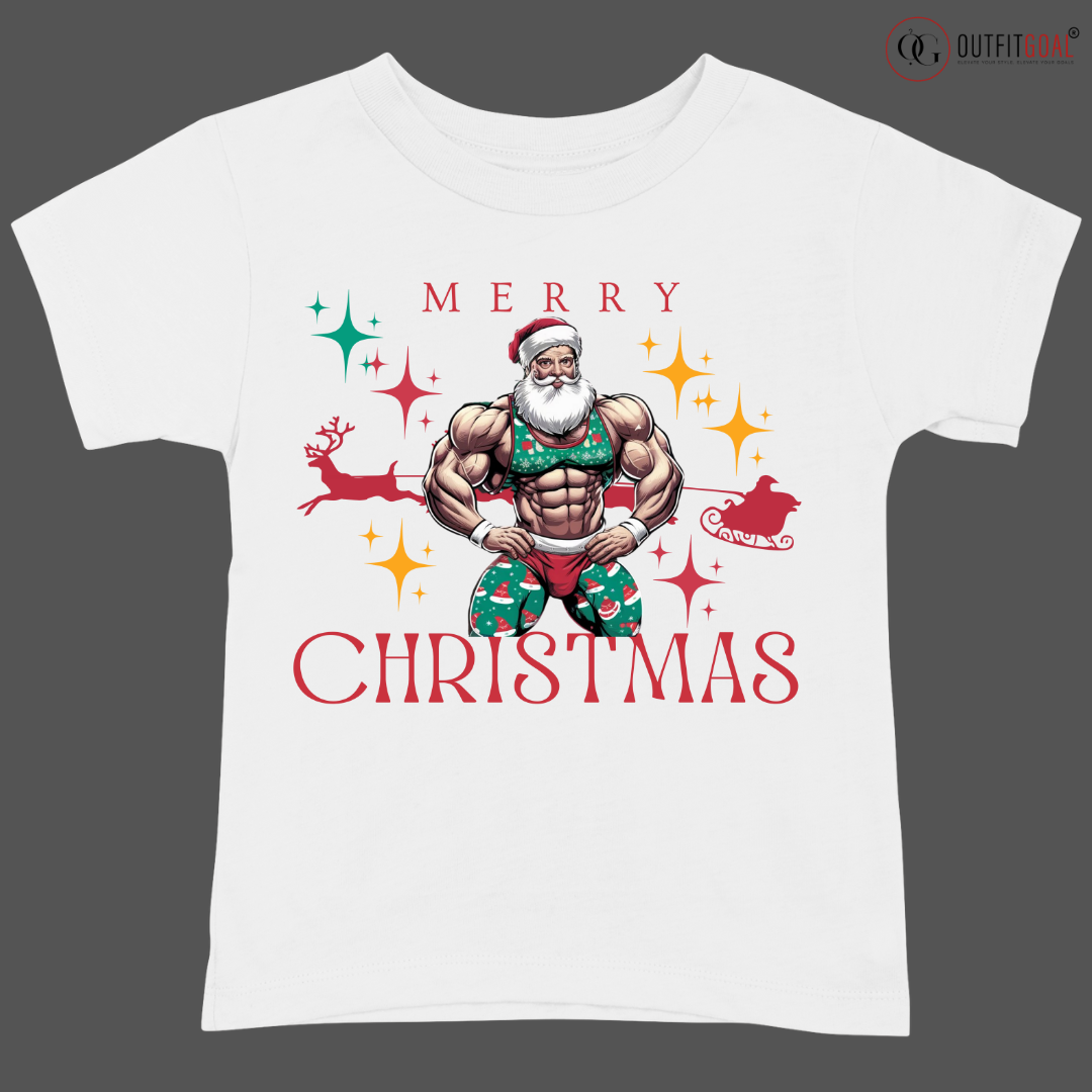 Christmas T-Shirt - Muscle Christmas 🏋️‍♂️ | Enhance Your Style, Enhance Your Christmas🎄| Get Buff for Christmas with Our Muscle Christmas T-shirt 💪