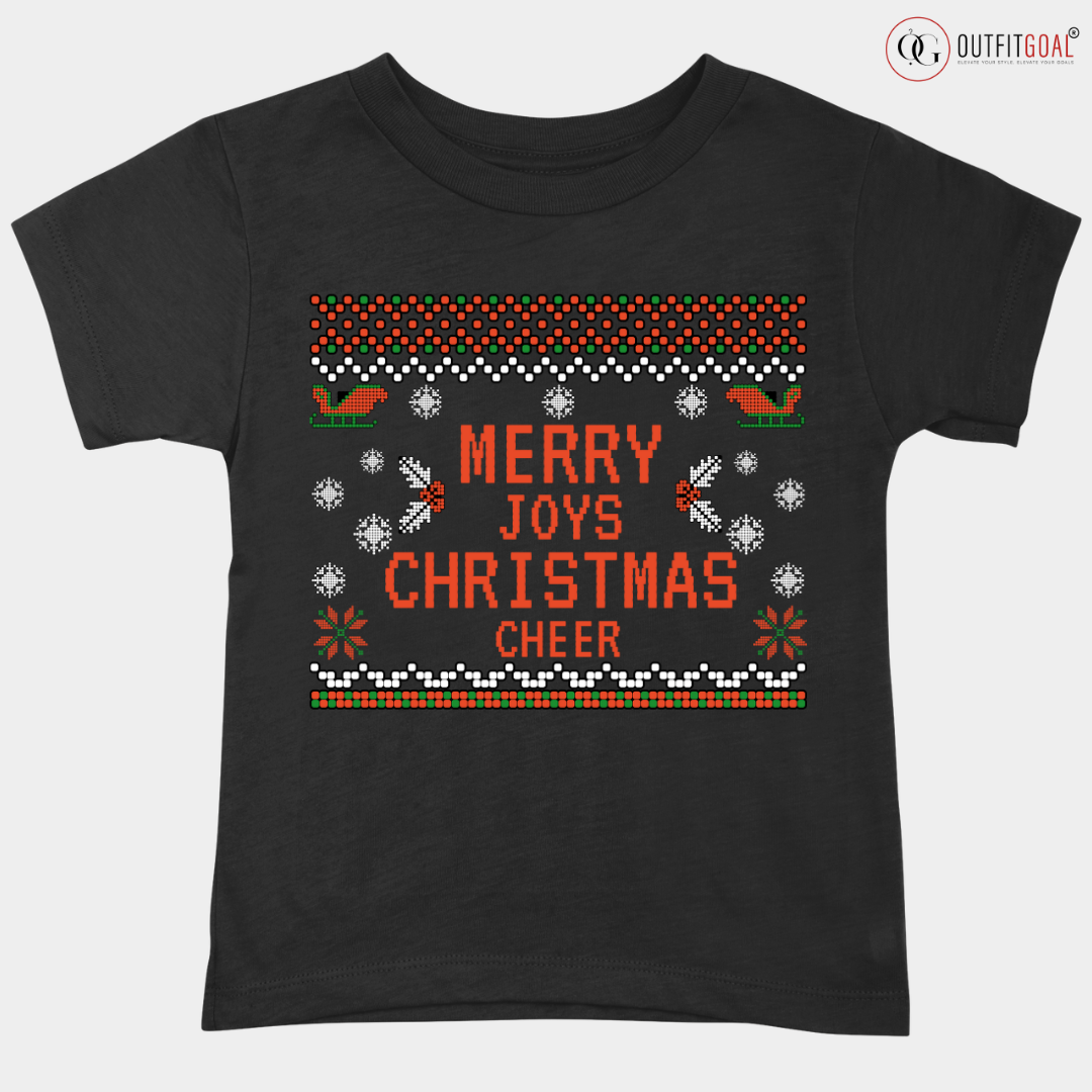 Christmas T-Shirt - Merry Joys, Christmas Cheer 🎄🎅 | Enhance Your Style, Enhance Your Christmas🎄| Spread Holiday Cheer with Our Merry Joys, Christmas Cheer T-shirt 🎁👕