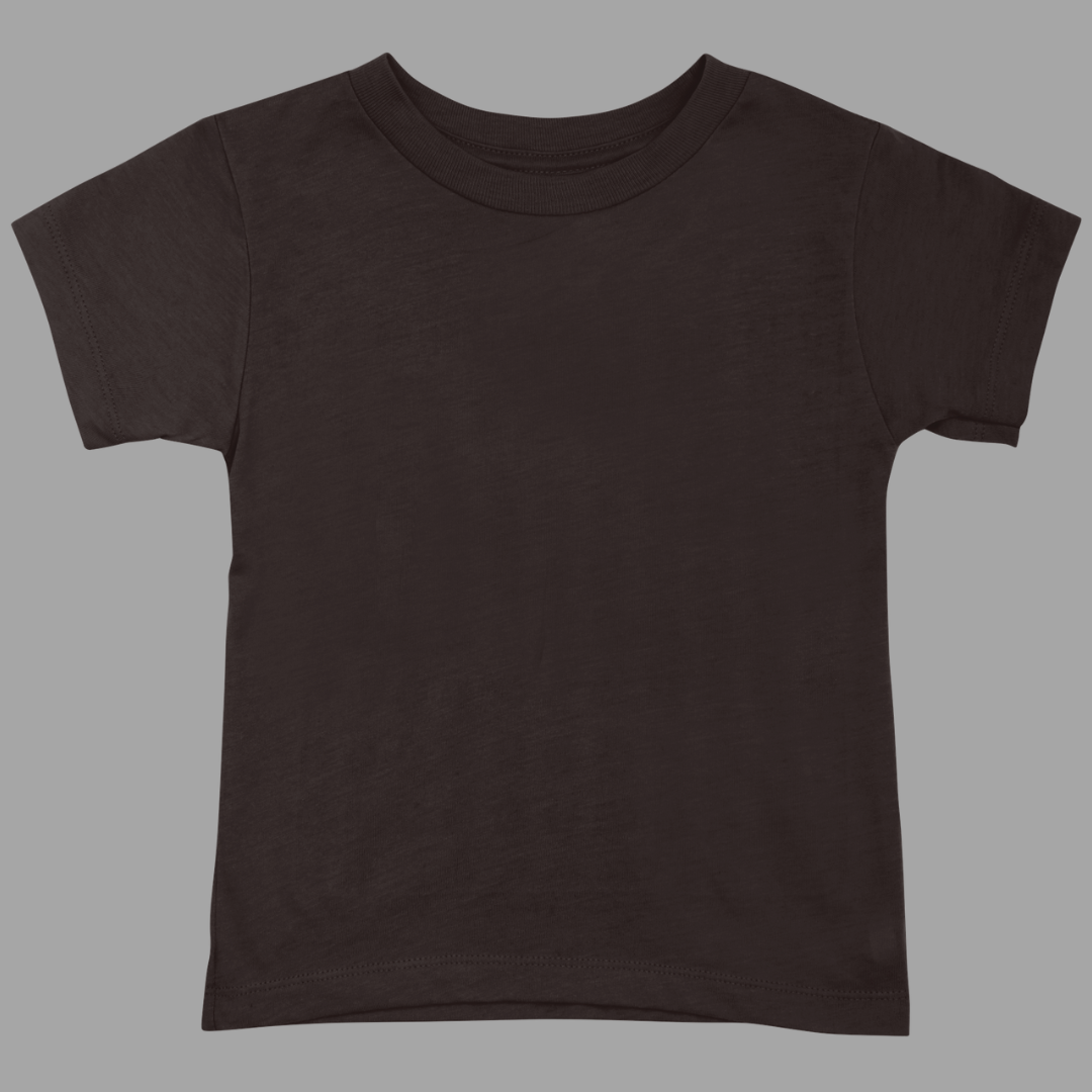 Kids Round Neck Half Sleeve Classic T-Shirt Coffee Brown