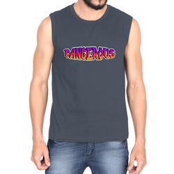 Make a bold statement with the OUTFITGOAL "Dangerous" Typography Gym Vest  | Sweat-Free 4-Way Stretch Workout Tank Top | Lightweight Regular Fit Activewear