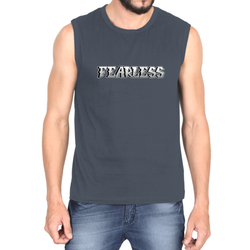 Make a bold statement with the OUTFITGOAL "Fearless" Typography Gym Vest  | Sweat-Free 4-Way Stretch Workout Tank Top | Lightweight Regular Fit Activewear