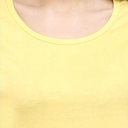 Women Round Neck Half Sleeve Classic Yellow